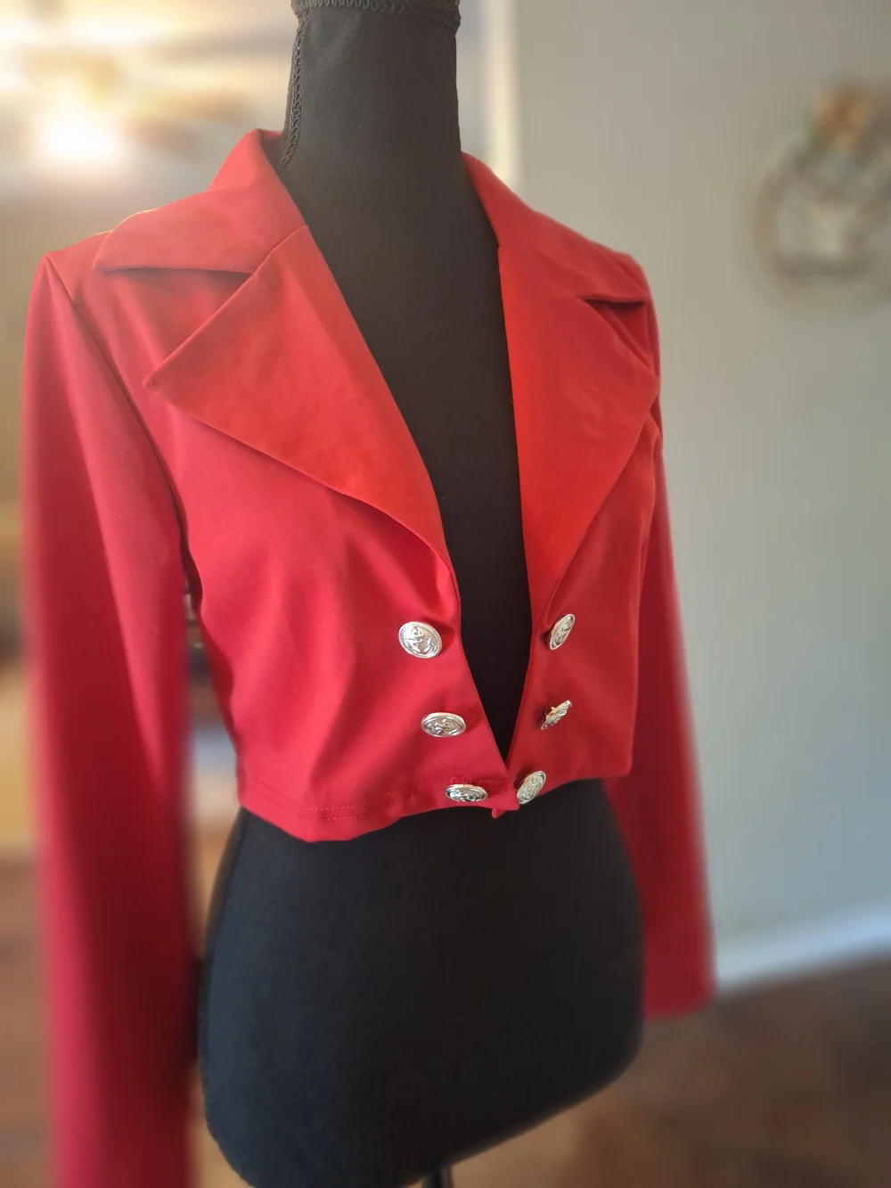 NWT Dolls Kill Red Cropped Double-Button Blazer S